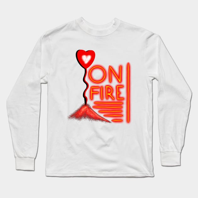 Love on Fire! Long Sleeve T-Shirt by Brains